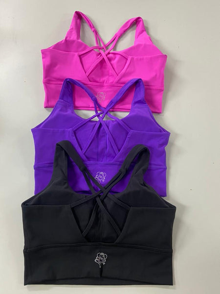 SheIn Women's Criss Cross Strappy Sports Bras Light Support Running Yoga Bra  Purple L : Buy Online at Best Price in KSA - Souq is now : Fashion
