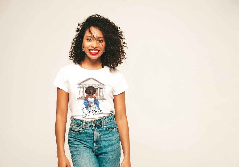 Spelman College white short sleeve tee
