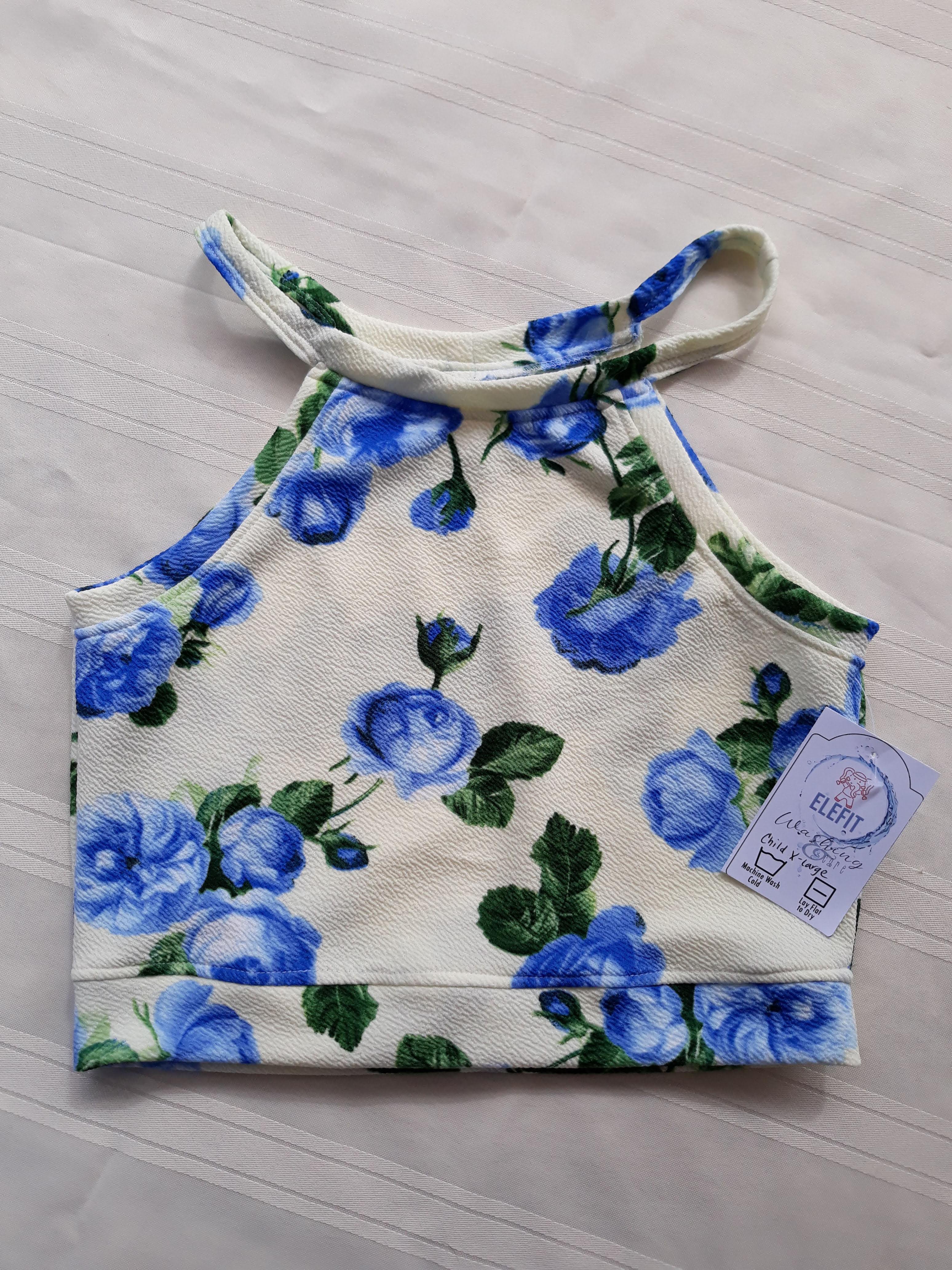 Strappy Tank w/Blue Flowers