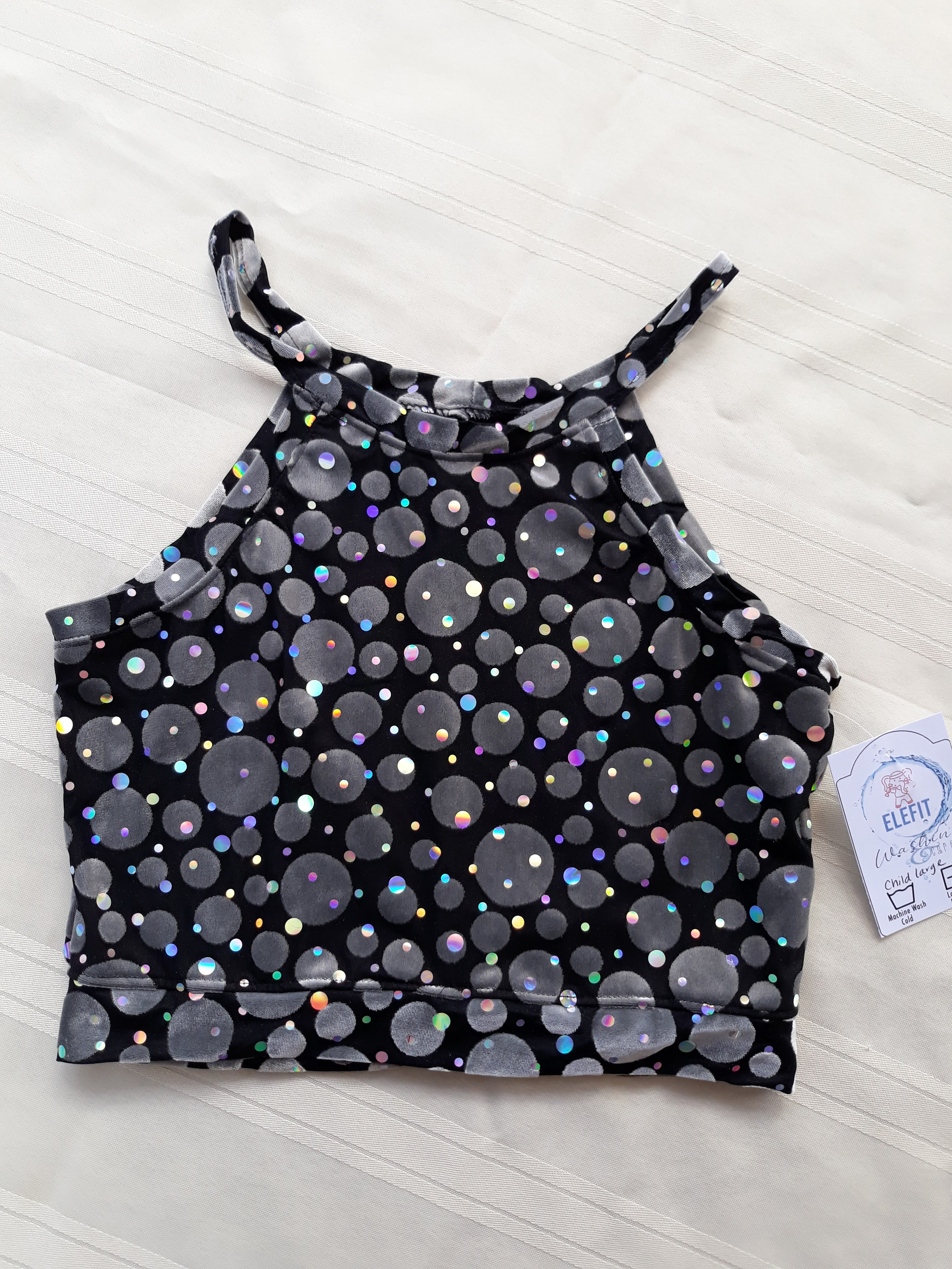 Strappy Tank Black & Silver Shimmer