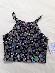 Strappy Tank Black & Silver Shimmer