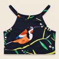 ELEFIT Bird Print Strappy Crop Tank Top
