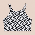Black & White Abstract Print Strappy Dance Tank Top