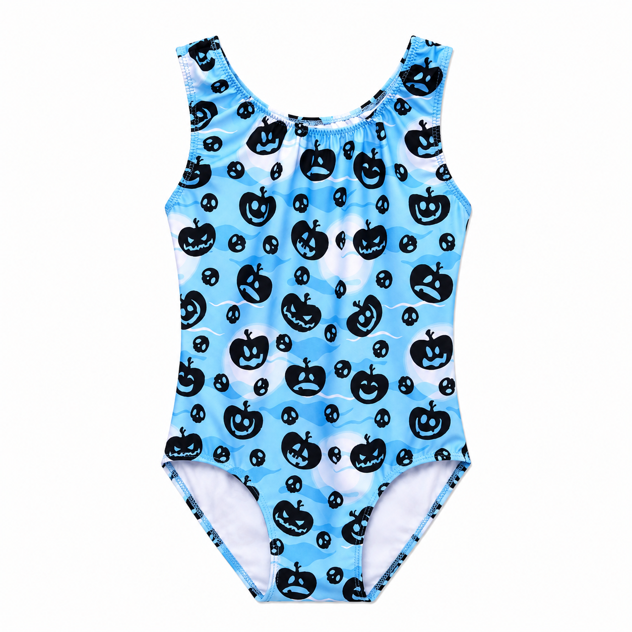 ELEFIT Blue Halloween Pumpkin Print Dance Leotard