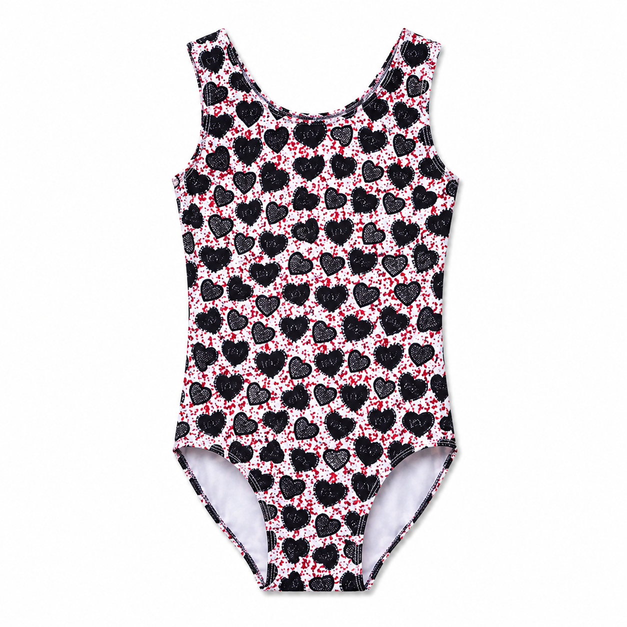 ELEFIT Valentine Hearts Sleeveless Dance Leotard