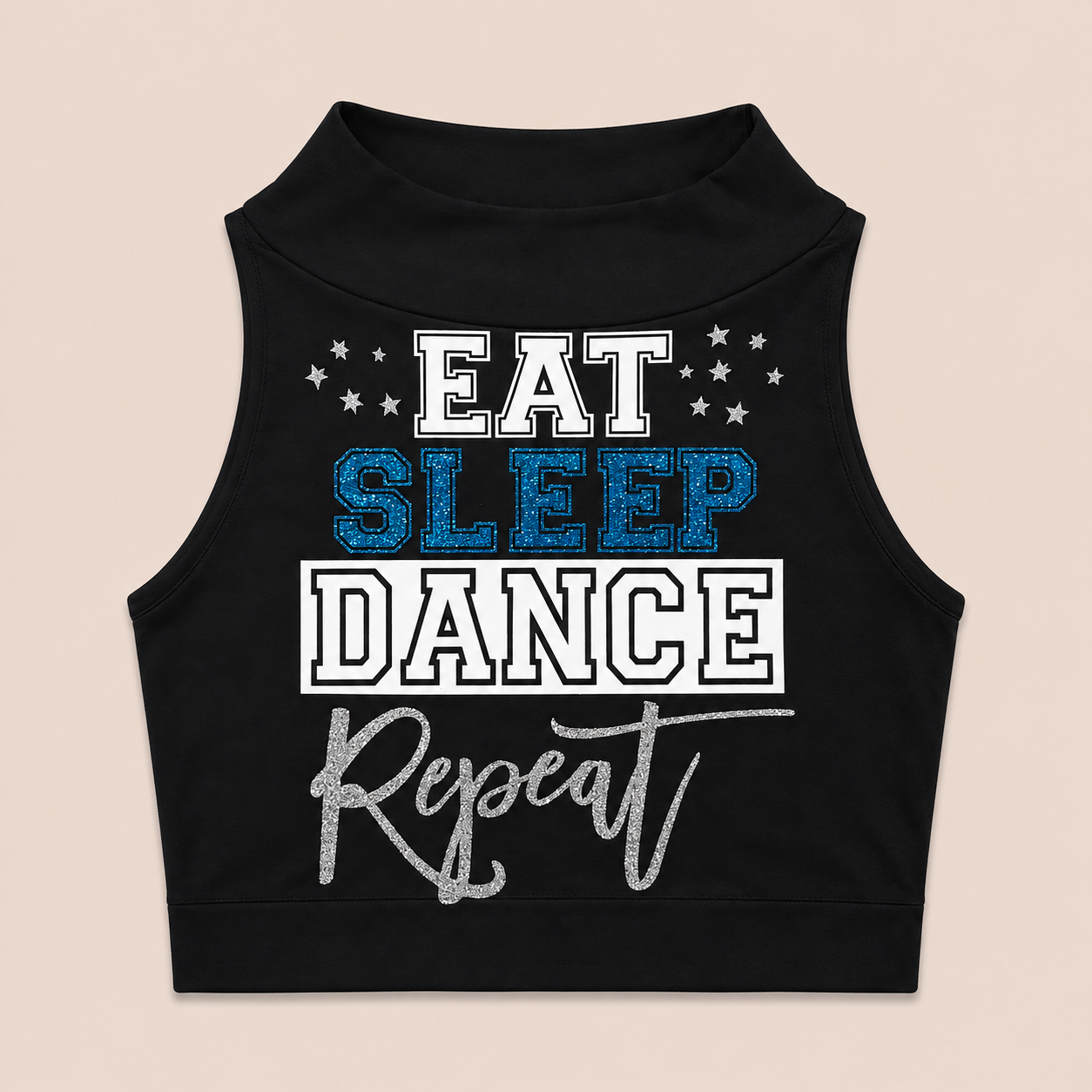 Eat Sleep Dance Repeat Mock Neck Racerback Top