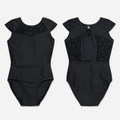 ELEFIT Black Sparkle Mesh Cutout Dance Leotard