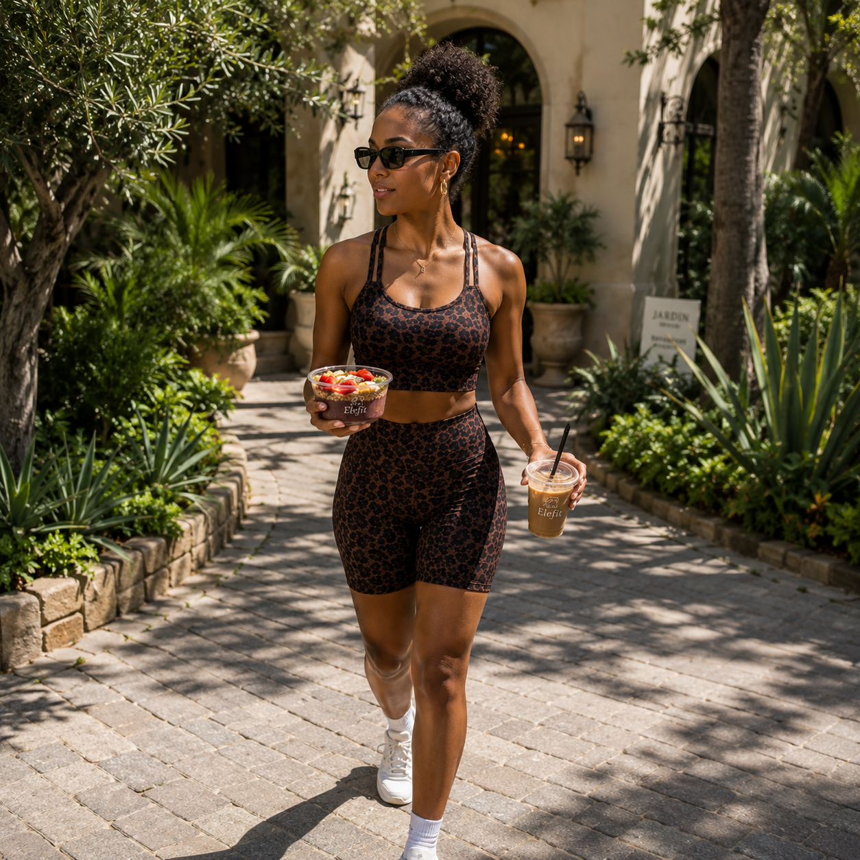Espresso Cheetah Biker Active Set