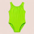 ELEFIT Solid Green Sleeveless Dance Leotard