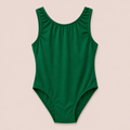 ELEFIT Solid Dark Green Sleeveless Dance Leotard