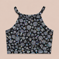 Black & Silver Shimmer Strappy Dance Tank Top
