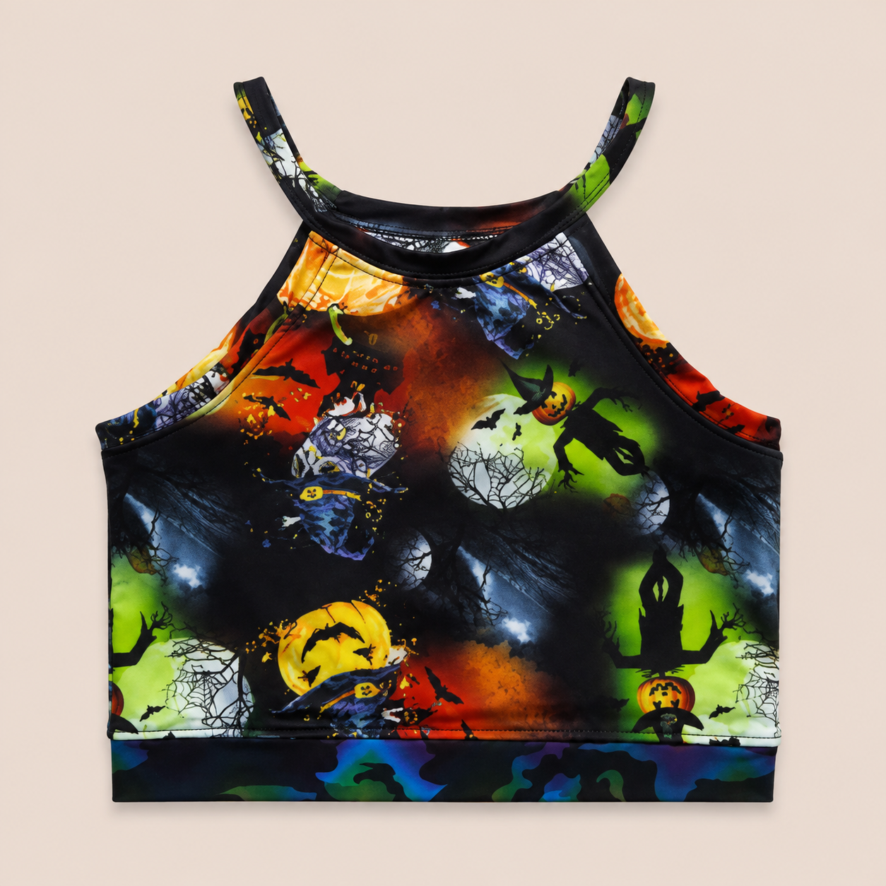 Halloween Pumpkin Witch Strappy Dance Tank Top