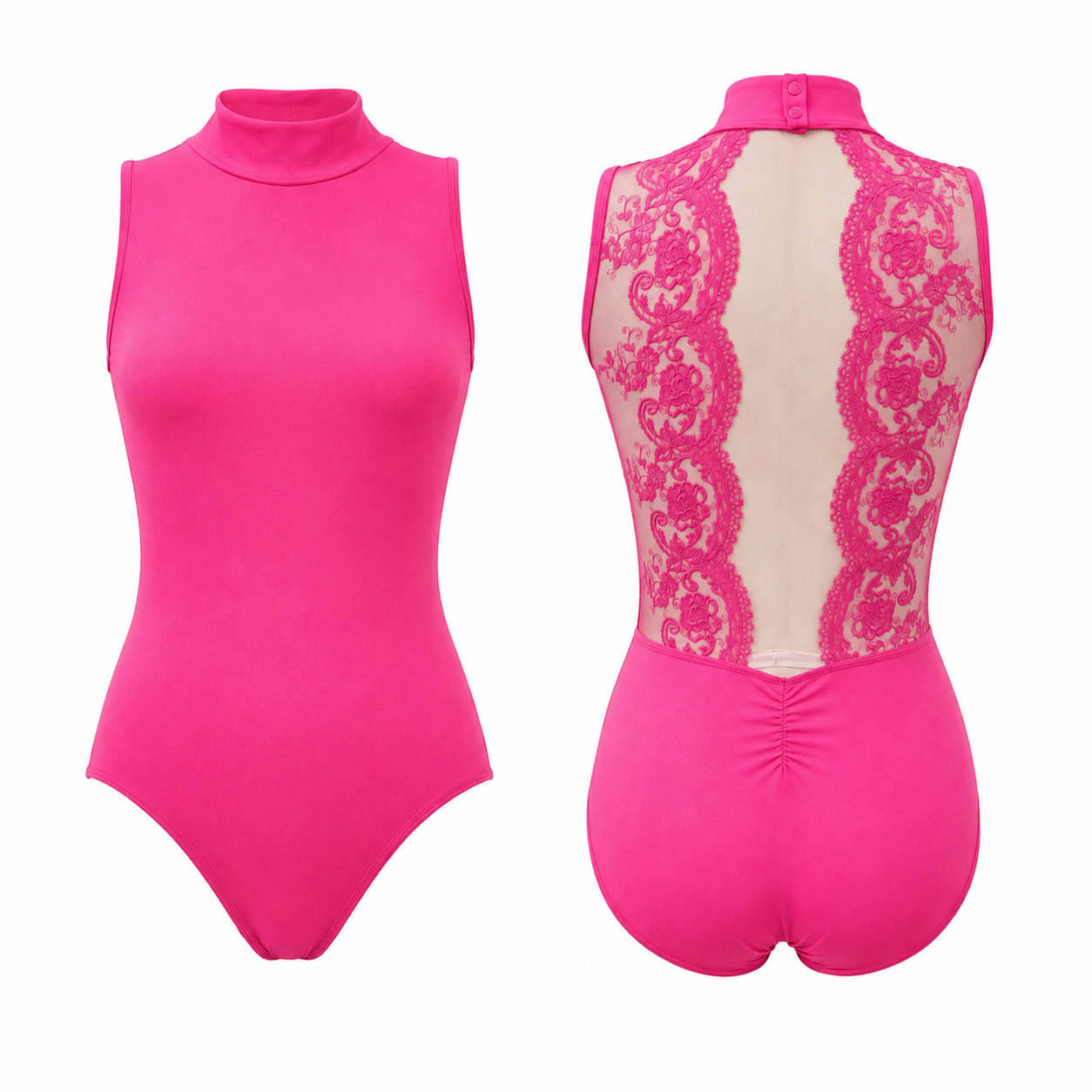 ELEFIT Choose Love Lace Open-Back Dance Leotard