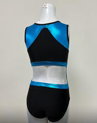 Black with Blue Metallic Leotard