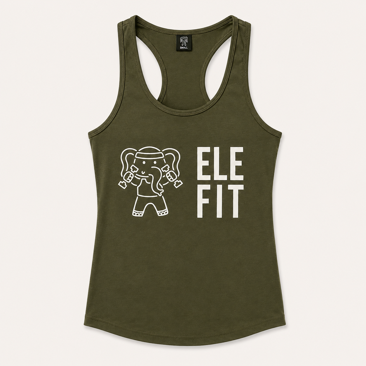 ELEFIT Olive Racerback Logo Tank Top