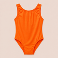 ELEFIT Solid Orange Sleeveless Dance Leotard