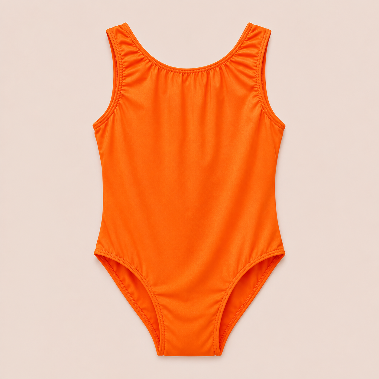 ELEFIT Solid Orange Sleeveless Dance Leotard