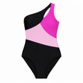 ELEFIT Rose Pink & Black Color Block Dance Leotard