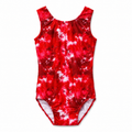 ELEFIT Red Tie-Dye Sleeveless Dance Leotard