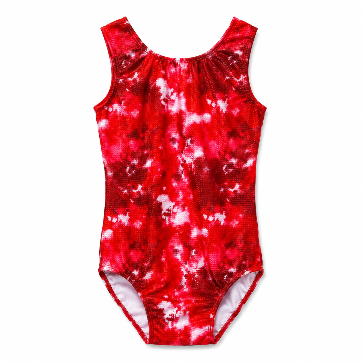 ELEFIT Red Tie-Dye Sleeveless Dance Leotard