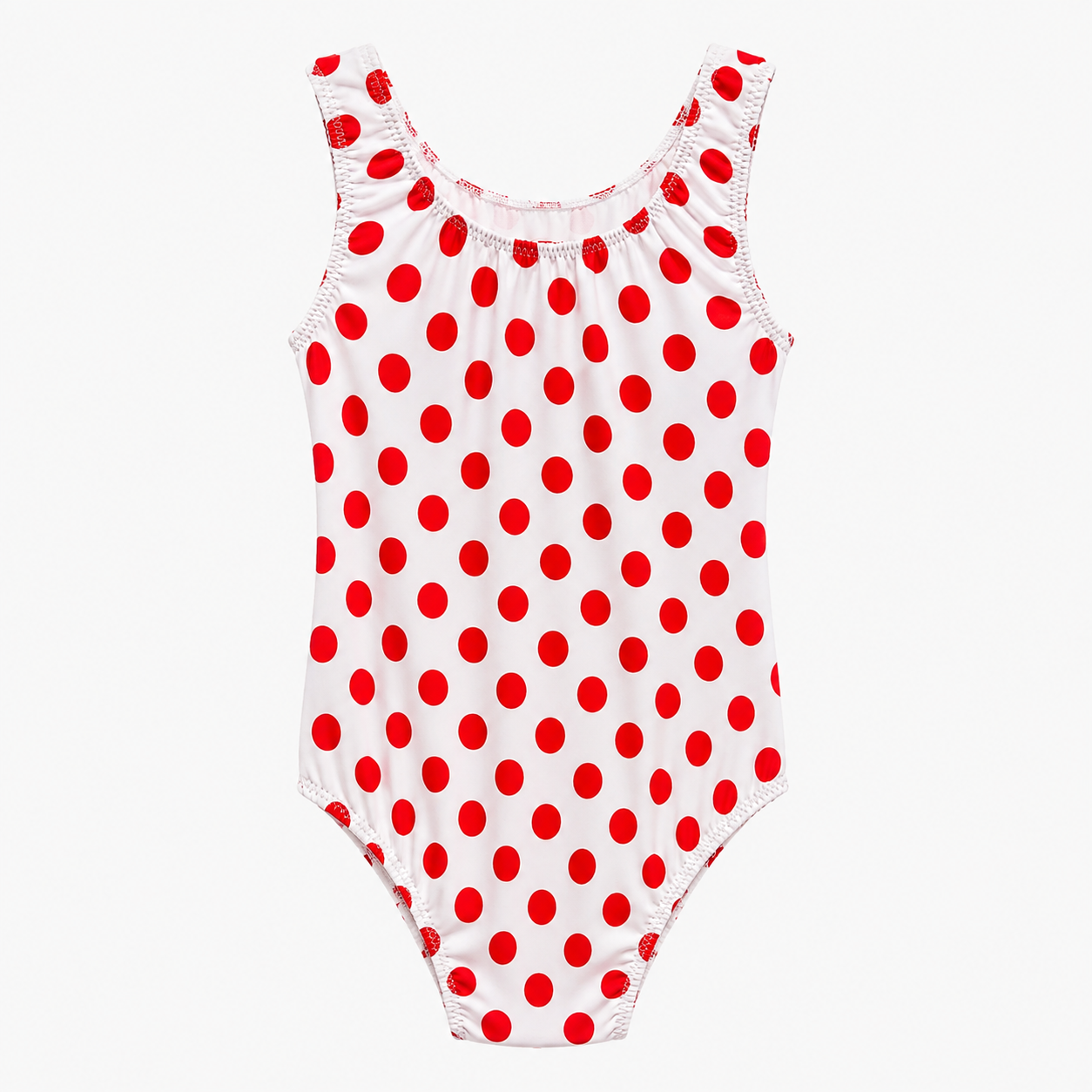 ELEFIT White & Red Polka Dot Sleeveless Dance Leotard