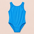 ELEFIT Solid Turquoise Blue Sleeveless Dance Leotard