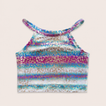 ELEFIT Girls Metallic Animal Print Strappy Dance Tank