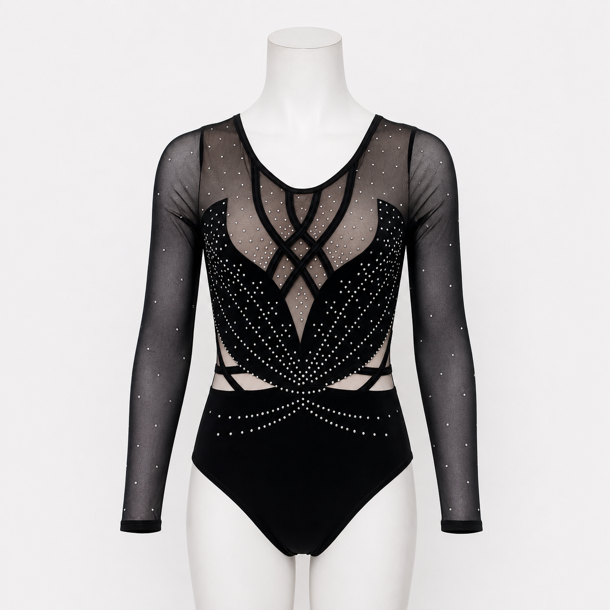 The Joy Rhinestone Long Sleeve Dance Leotard