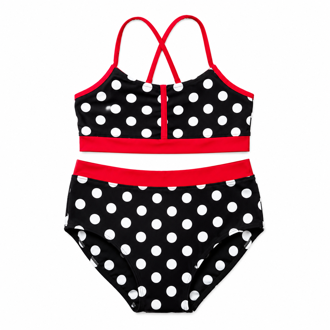 ELEFIT Black, White & Red Polka Dot Two-Piece Dance Set