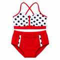 ELEFIT Red, White & Navy Polka Dot Two-Piece Dance Set