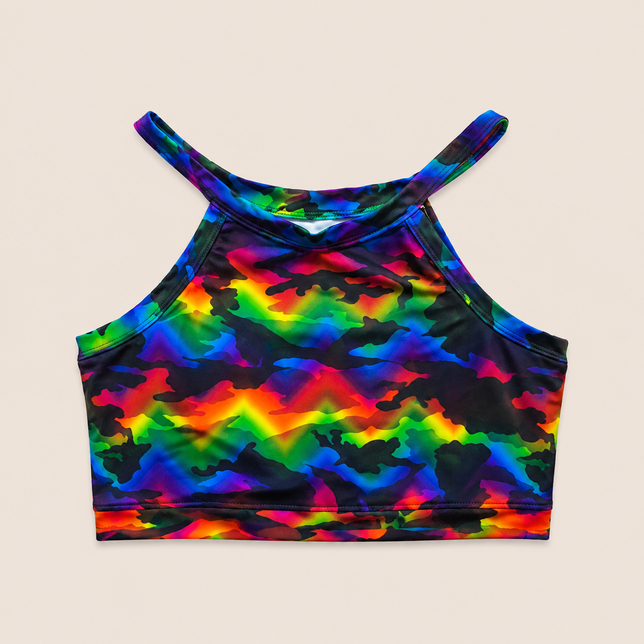 Colorful Camo Strappy Dance Tank Top