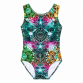 ELEFIT Emerald Kaleidoscope Geo Print Dance Leotard