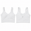 White V-Neck Support Sports Bra