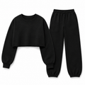 Midnight Lounge Crop Sweatshirt & Jogger Set