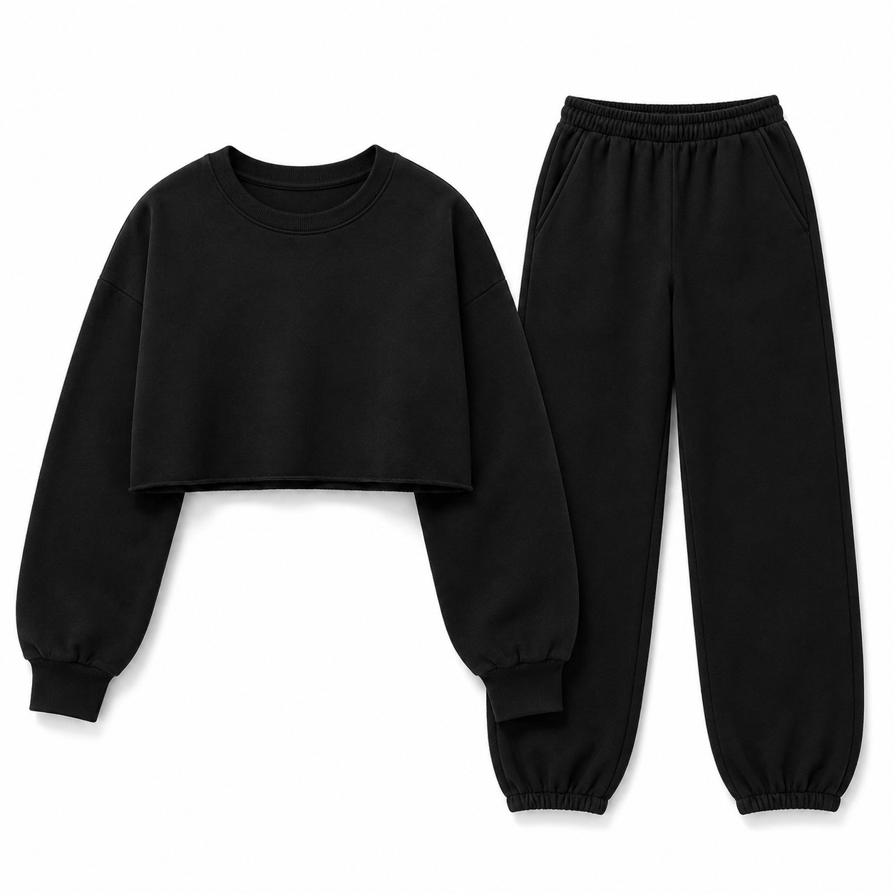 Midnight Lounge Crop Sweatshirt & Jogger Set