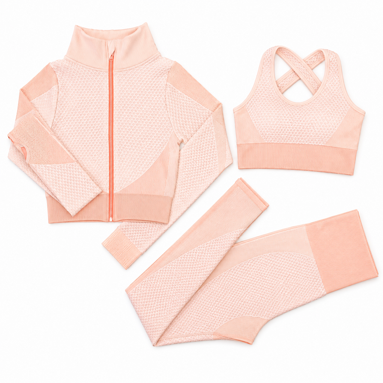 Blush Waffle Active Set (3-Piece)
