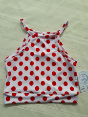 Strappy Tank White w/Red Polka Dots